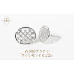 プラチナ楕円形ダイヤモンドピアス 0.22ct
