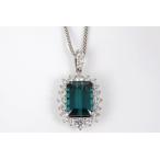 グリーントルマリン 6.114ct ダイヤモンドプラチナペンダン…