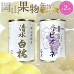 岡山果物 缶詰 2缶詰合せ 清水 白 桃 ニュー