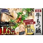 ふるさと納税 国産 牛もつ鍋 10人前 ちゃんぽん・濃縮スープ付き(醤油味) 福岡県遠賀町