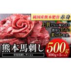 ふるさと納税 馬刺し 赤身 馬刺し 500g 【純 国産 熊本 肥育】 たっぷり 500g 約100g×5 ブロック ( タレ 5ml×5袋) 生食用 冷凍《60日.. 熊本県玉東町