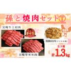 孫と焼肉セットT 宮崎牛モモ肉と上肩肉&amp;