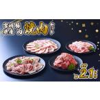 ふるさと納税 豚肉 宮崎県産 いもこ豚 焼肉 セット 2.1kg 切り落とし 小分け 豚 豚バラ バラ ロース 肩ロース スライス 小間切れ 焼肉用 焼き.. 宮崎県えびの市