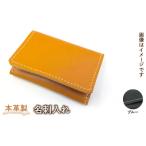 本革製名刺入れ カラー:ブルー HAQ002-BL