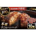 ふるさと納税 添加物不使用 本格 手ごね ハンバーグ 10個 [ADBM042] ハンバーグ 黒毛和牛  福岡県桂川町
