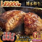 博多和牛100% 本格 手ごね ハンバーグ 6個