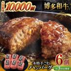 博多和牛100% 本格 手ごね ハンバーグ 6個