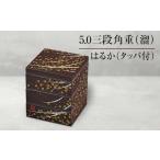 ふるさと納税 山中塗 5.0三段角重 溜 はるか タッパ付 三段重 お重 器 おせち料理 お弁当 運動会 ピクニック お花見 贈り物 ギフト 伝統工芸 工.. 石川県加賀市