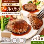 ハンバーグ 2種食べ比べ 10個セット 蝦夷鹿