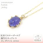 K10 イエローゴールド 12月誕生石 タンザナイトネックレス