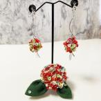 つまみ細工 紫陽花 ハイドレンジア ピアス&ブローチセット