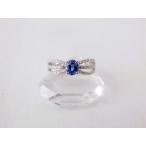 Pt900 サファイヤ 0.50ct ダイヤモンドリング