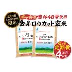 ふるさと納税 【6ヶ月定期便】 金芽ロウカット玄米 4kg(2kg×2) 玄米 農林48号 無洗米 山梨県北杜市