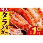ふるさと納税 【年内発送】ボイルタラバガニ 1kg 特大 5Lサイズ カット済み【ボイル カニ かに 1kg 訳あり 部位 サイズ不揃い 蟹 たらば蟹 タ.. 大阪府泉佐野市