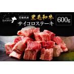 ふるさと納税 宮崎県産 黒毛和牛 サイコロステーキ 600g 宮崎県