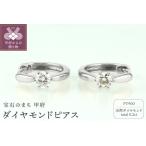 Pt900 ダイヤモンド 一粒石 フープピアス