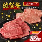 佐賀牛霜降り 赤身スライス食べ比べ 1.2kg