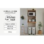 幅60cm ゴミ箱もスッキリ収納ハイタイプラック