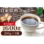 ふるさと納税 自家焙煎コーヒー（豆）ギフト箱入り　600g（200g×3種） 鳥取県日吉津村