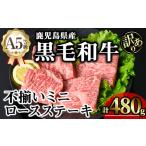 ショッピングふるさと納税 訳あり 不揃い ふるさと納税 【訳あり】鹿児島県産 A5等級 黒毛和牛 不揃い ロース ミニ ステーキ(計480g)【KNOT】 A641 鹿児島県曽於市