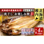 ふるさと納税 【毎月定期便】日本最北端から 一夜干しお楽しみ便【 北海道の居酒屋気分】全4回【配送不可地域：離島・沖縄県】 北海道稚内市