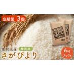 ふるさと納税 定期便 3回 無洗米 佐賀県産 さがびより 6kg (3kg×2袋) 五つ星お米マイスター厳選 ご飯 お米 コメ こめ ※配送不可:離島 佐賀県鳥栖市