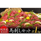 ふるさと納税 馬刺し1kg 赤身馬刺し900g+霜降り馬刺し100g【純国産熊本肥育】 たっぷりタレ(5ml×10袋) 付き 桜肉 生食 冷凍《30日以内に出.. 熊本県玉東町
