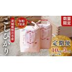 ふるさと納税 《 3ヶ月 定期便 》【生産者支援】《令和7年産》新米 茨城県桜川市産 こしひかり 10kg ( 5kg × 2袋 ) × 3回 茨城県産 桜.. 茨城県桜川市