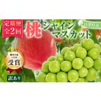 ふるさと納税 【発送月固定定期便】【訳アリ】山梨の桃とシャインマスカット全2回【配送不可地域：離島・沖縄県】【4063712】 山梨県山梨市