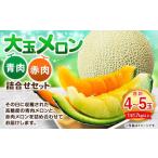 ふるさと納税 大玉 メロン 青肉 赤肉 4〜5玉 詰合せ セット （1玉 1.7kg以上）  果物 フルーツ めろん 4玉 5玉 食べ比べ 北海道 浦臼町 【2026年.. 北海道浦臼町