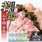 i1095 若鶏ムネ肉 モモ肉 2種セット 計8kg 各2kg×2P 鶏肉 むね肉 もも肉 セット