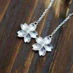 ピアス 桜 プラチナ PT900 計0.04ct