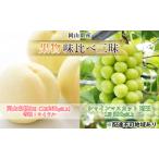 ふるさと納税 桃 ぶどう 2026年 先行予約 果物 味比べ三昧 岡山 白桃 2玉 等級:ロイヤル(1玉260g以上) シャイン マスカット 晴王 1房 580g以.. 岡山県高梁市