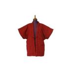 602.婦人市松柄やっこはんてん 赤