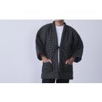 紳士 市松箱柄 はんてん 黒