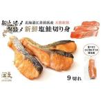 船上活〆 神経〆 江差産 天然秋鮭の新鮮塩鮭切り身 9切れ