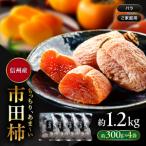 果物類 柿 南信州産 市田柿 バラふぞろい 300g×4袋セット