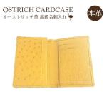 オーストリッチ革高級名刺入れ イエロー