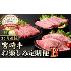 ふるさと納税 【定期便・全3回(連続)】宮崎牛お楽しみ定期便B すき焼き お肉 牛肉 黒毛和牛 宮崎牛 ブランド和牛 冷凍 国産 肩 ウデ モモ 赤身 .. 宮崎県門川町