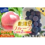 ショッピングふるさと納税 定期便 ふるさと納税 厳選フルーツ2回定期便（桃2kg・黒ぶどう1kg以上）【2026年発送先行予約】 山梨県富士吉田市
