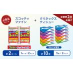 ふるさと納税 【 6ヶ月ごと計 2回お届け 】ティッシュ クリネックス 5箱入 × 2パック キッチンペーパー 2パック入 キッチンタオル スコッテ.. 宮城県岩沼市