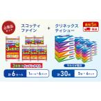 ふるさと納税 ティッシュ クリネックス 5箱入 × 6パック キッチンペーパー 6パック入 キッチンタオル スコッティ ファイン 1 ロール 3倍 15.. 宮城県岩沼市