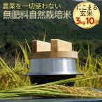 自然栽培米 にこまる 玄米 定期便 3kg×10回