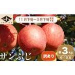 ふるさと納税 【訳あり】 サンふじ 約3kg 6〜12玉 ［小布施屋］ りんご 林檎 リンゴ 不揃い 規格外 果物 フルーツ 生産者応援 支援 家庭用  長.. 長野県小布施町