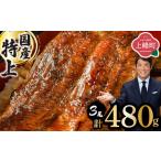 ふるさと納税 《順次発送》『国産』うなぎ蒲焼 3尾 計480g [B-1188-PE] 佐賀県上峰町