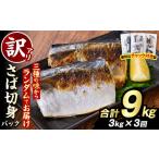 ふるさと納税 ＜定期便(隔月)・全3回＞訳あり・傷あり ご家庭用さば切身パック(合計9kg) 大容量 サバ 鯖 海産物 海鮮 おかず 惣菜 焼き魚 切.. 鹿児島県阿久根市
