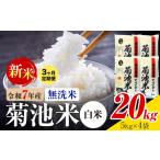 菊池米 玄米 無洗米 20kg