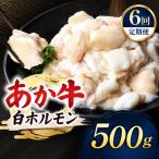 牛肉 ホルモン 定期便 6回 あか牛 白 計500g