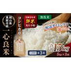 米 産精米 令和8年産コシヒカリ一心良米無洗米5kg×3回