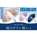 婦人サテン裾ドット 軽量16本骨60cmジャンプ
